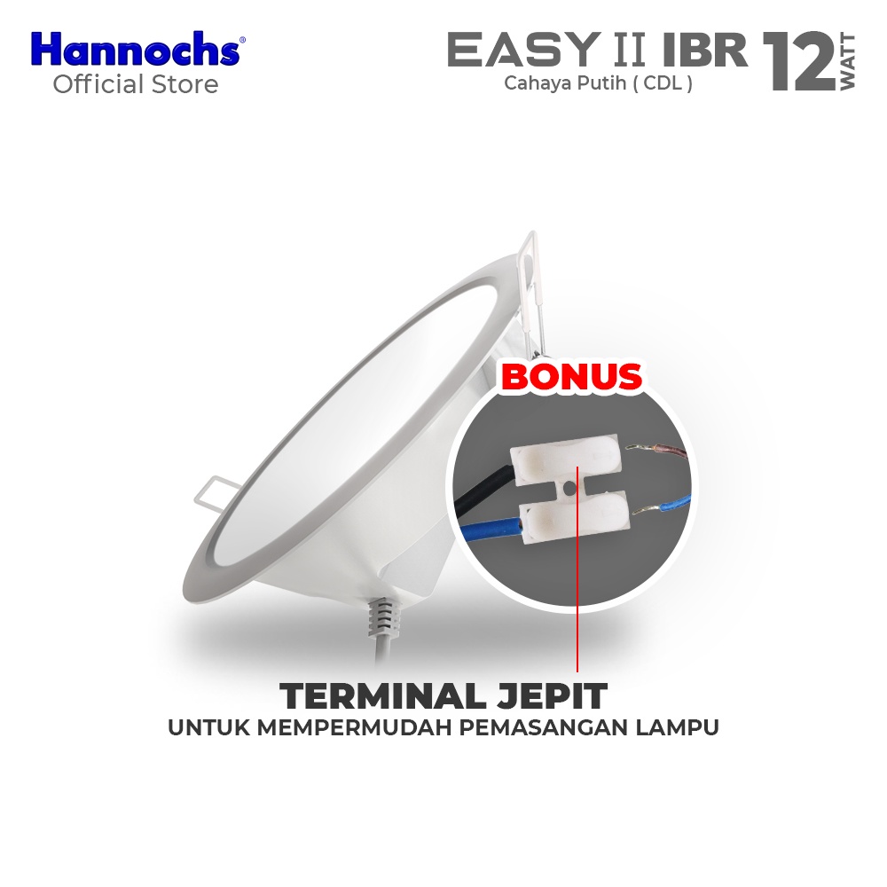 Hannochs Downlight LED EASY II 12W IBR Cahaya Putih