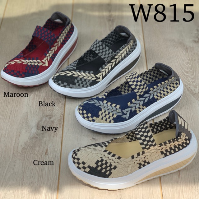 KIDDO W815 Original Wedges Sepatu  Rajut  Anyam Wanita  