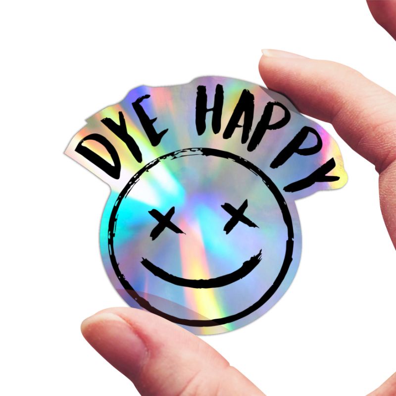 

Stiker Hologram Happy Dye Smile Aesthetic Stiker Aksesoris Hp Laptop Waterproof