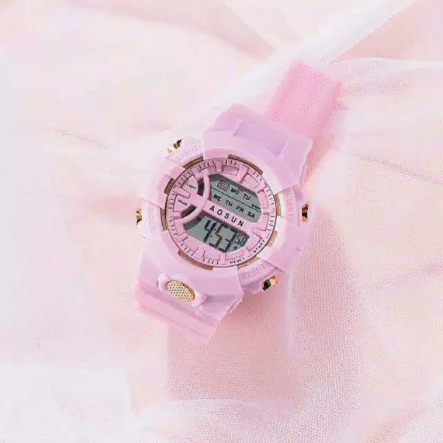 (COD) JAM TANGAN WANITA DIGITAL KOREAN STYLE SS-18 RUBBER