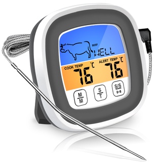 Digital Meat Touch Screen Thermometer Food Probes BBQ Oven Kitchen Cooking Timer
