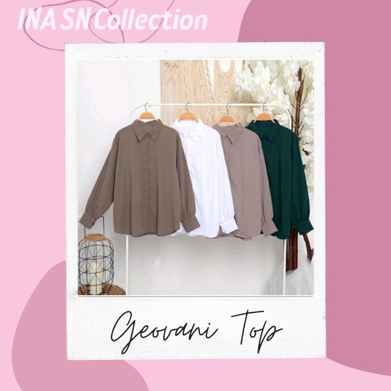 Kemeja full kancing daily busui wanita atasan casual korea terbaru termurah Promo polos blouse Geova