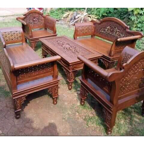 Kursi tamu madura blok tanpa jok/busa