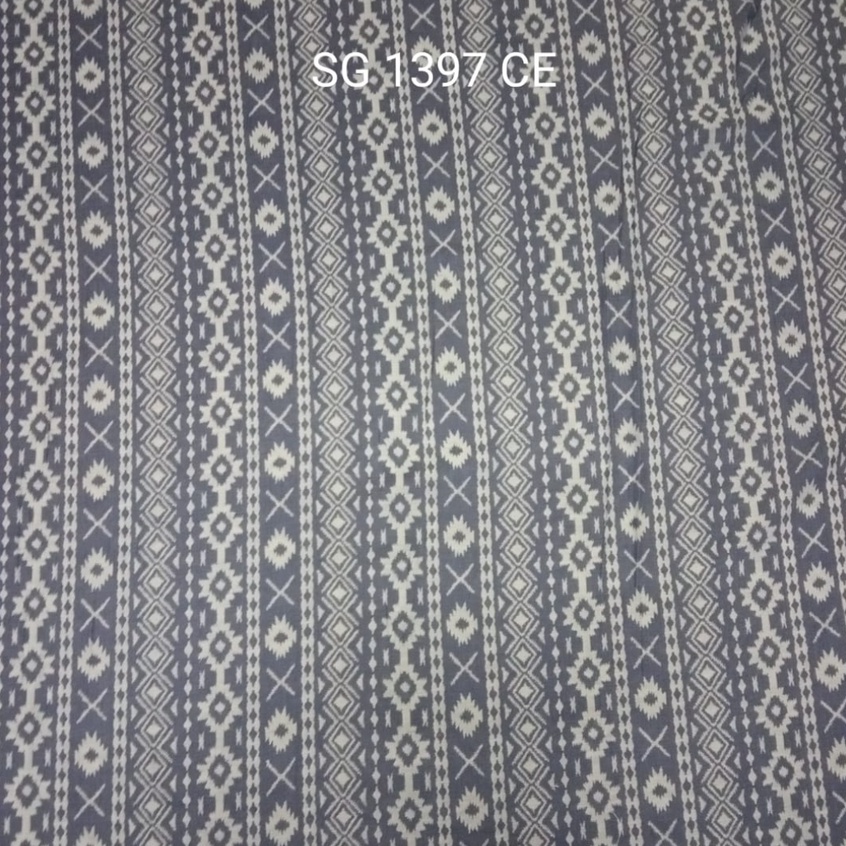 Kain Jacquard Denim atau Jeans Motif Batik SG_2397