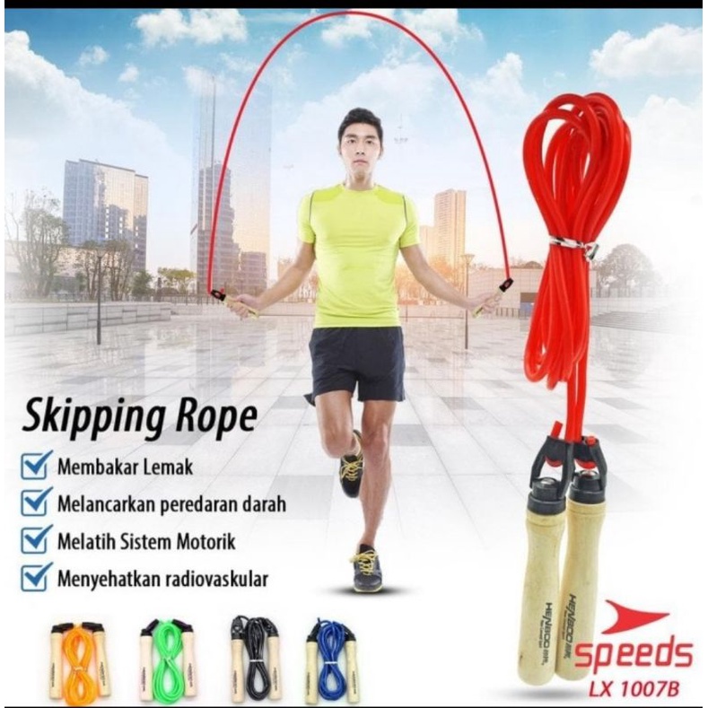 Skipping Speeds LX1007B Lompat tali jump rope kayu olahraga sehat olah tubuh