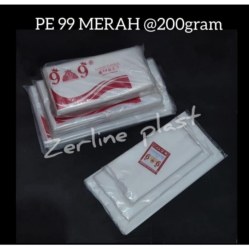 Plastik PE 99 MERAH (plastik es, air, serbaguna) @±200gram