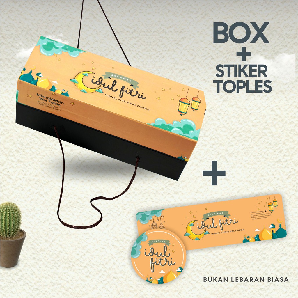 Box + STIKER TOPLES /Box Idul Fitri/Gift Box/