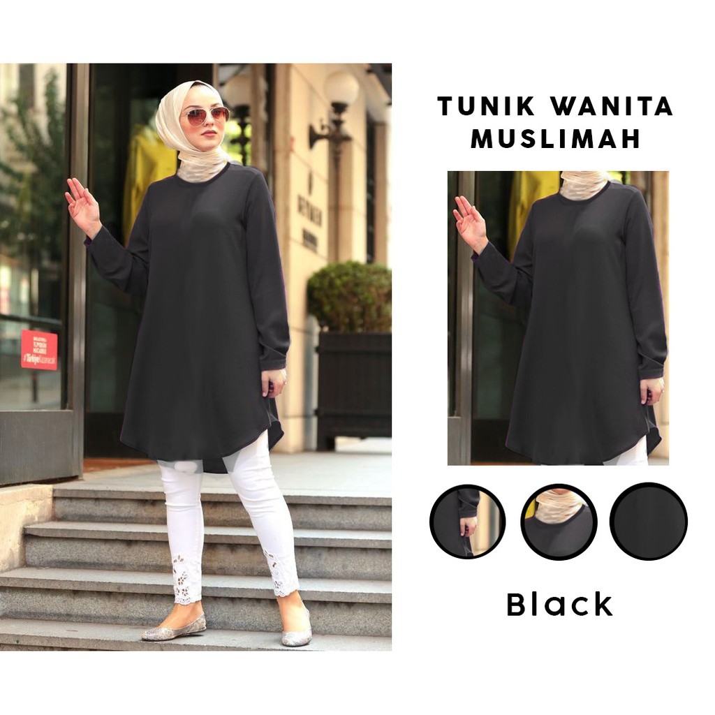 Tunik Polos Atasan Wanita Fit to XL