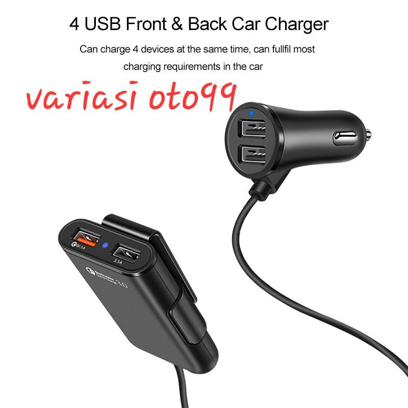 Extender Casan Mobil Car Charger Extension 4 port QC 3.0 Qualcomm crad Car