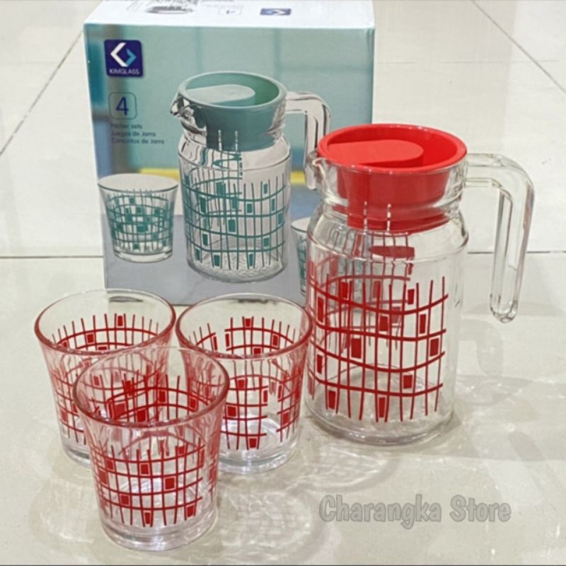 KIMGLASS PITCHER SET 4 PCS ELMA, ELMO, NANNOS, AYAM JAGO