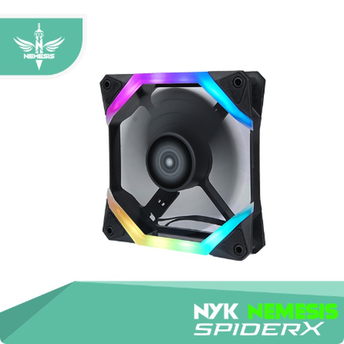 NYK Spider X Shape Fan Casing 12cm LED RGB Illumination Fan Case LED