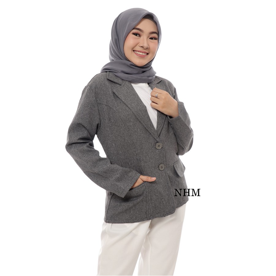 Blazer Kerja Wanita, Jas Hitam Kerja, Outer Muslim