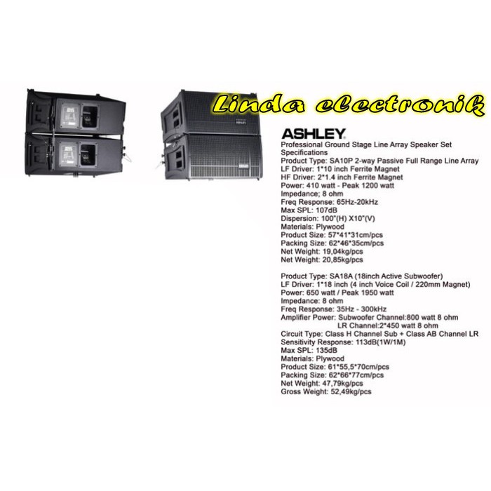 Speaker pasif LINE ARRAY ASHLEY SA10P pasif 10inch hrga 1pcs ORYGINAL
