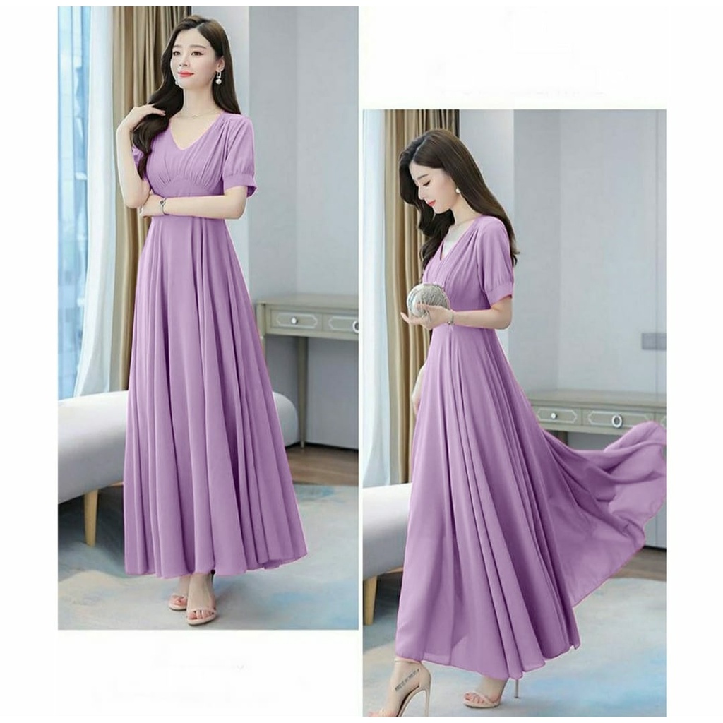 *[MCFK] Longdress Sandra / Longdress Wanita / Dress Wanita Terbaru Panjang / Dress Panjang Wanita Terbaru