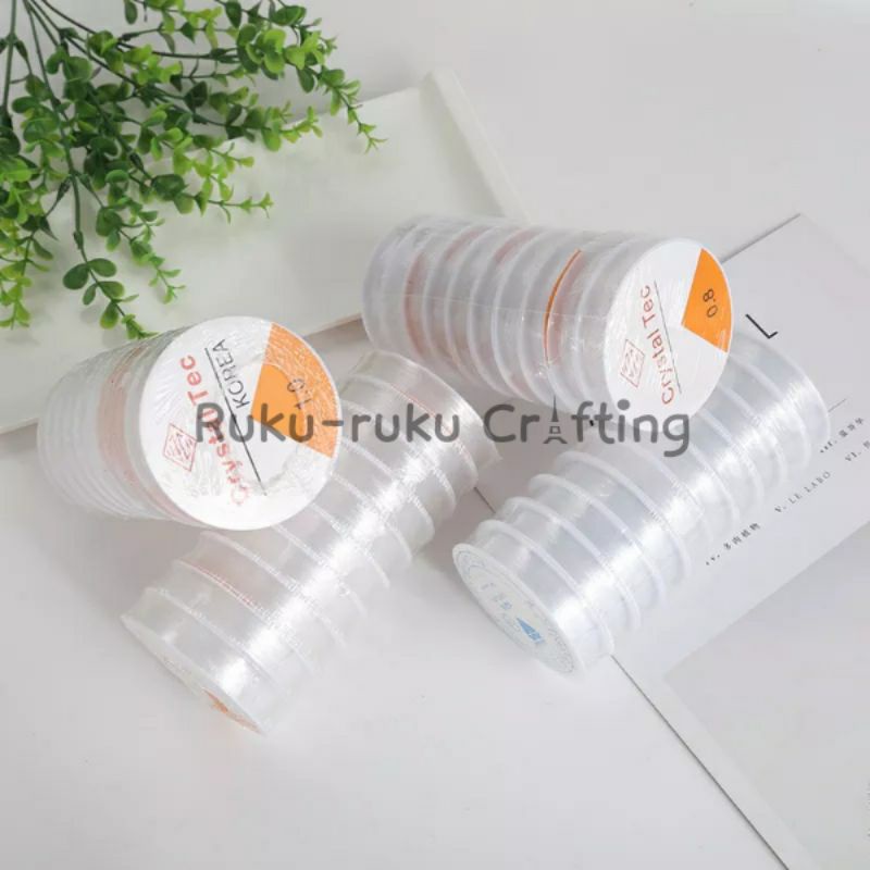 Tali Senar Elastis Korea 0.5/0.6/0.7/0.8/1.0mm Tali Karet Untuk Membuat Gelang Kerajinan DIY