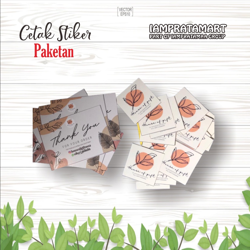 

IAMPRATAMART - CETAK STIKER CUSTOM LABEL KEMASAN MAKANAN PRINT STICKER & CUT LANGSUNG TEMPEL