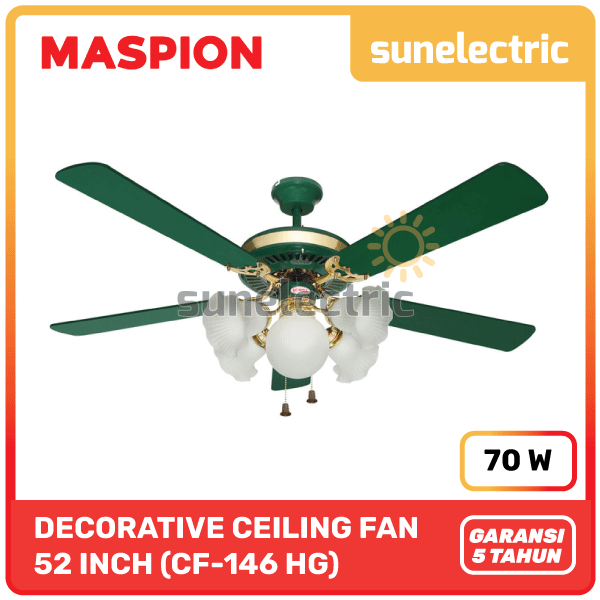 Maspion 52" / 52 Inch / 130 cm Kipas Angin Plafon Dekorasi Ceiling Fan Uchida CF-146 HG / CF146 HG /