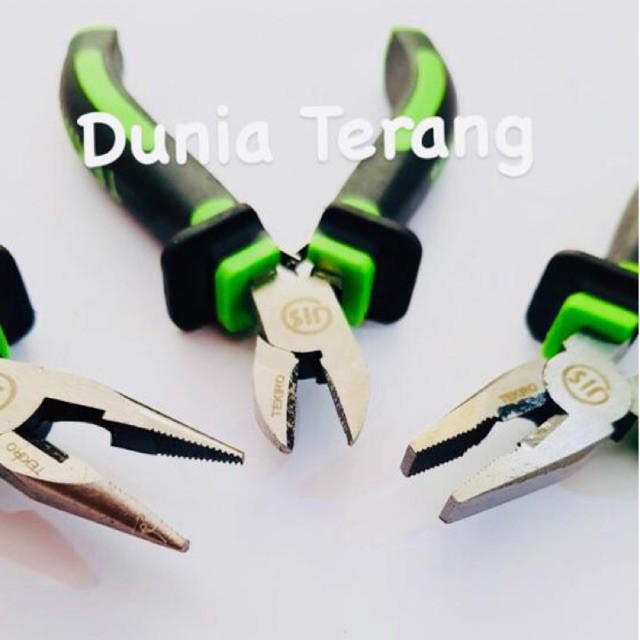 PAKET 3PCS Tang Mini 4.5'' 4.5inch KOMBINASI LANCIP POTONG Gagang Karet - TEKIRO