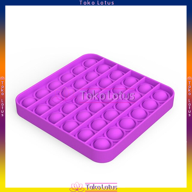 NEW POP IT MAINAN ANAK FIDGET KIDS TOY PUSH BUBBLE PENGHILANG STRESS [BISA BAYAR COD]-Square Purple