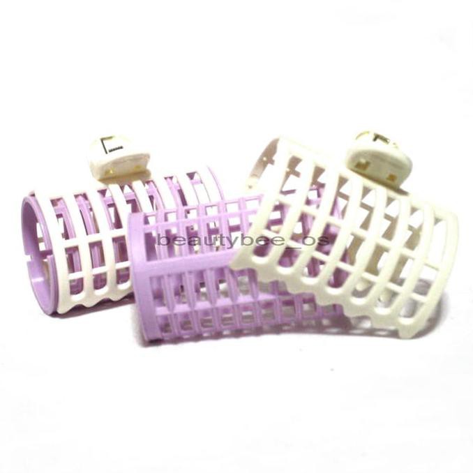 ROLL RAMBUT BESAR + PENUTUP / HAIR CURLER LAMEILA ISI 2 UNGU Terjamin