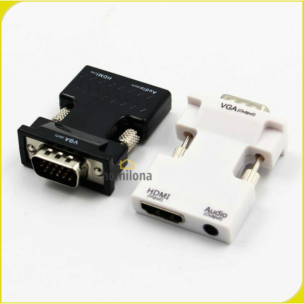 Adaptor Converter HDMI Female to VGA Male 1080P Audio Port - Rovtop HV100200 - Black