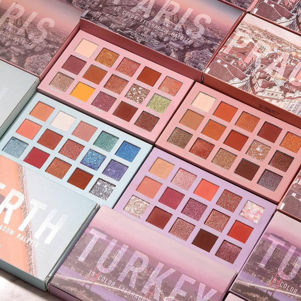 (ORI BPOM) Official Distributor Focallure FA100 Glitter Eyeshadow Palette Go Travel Eyeshadow Focall