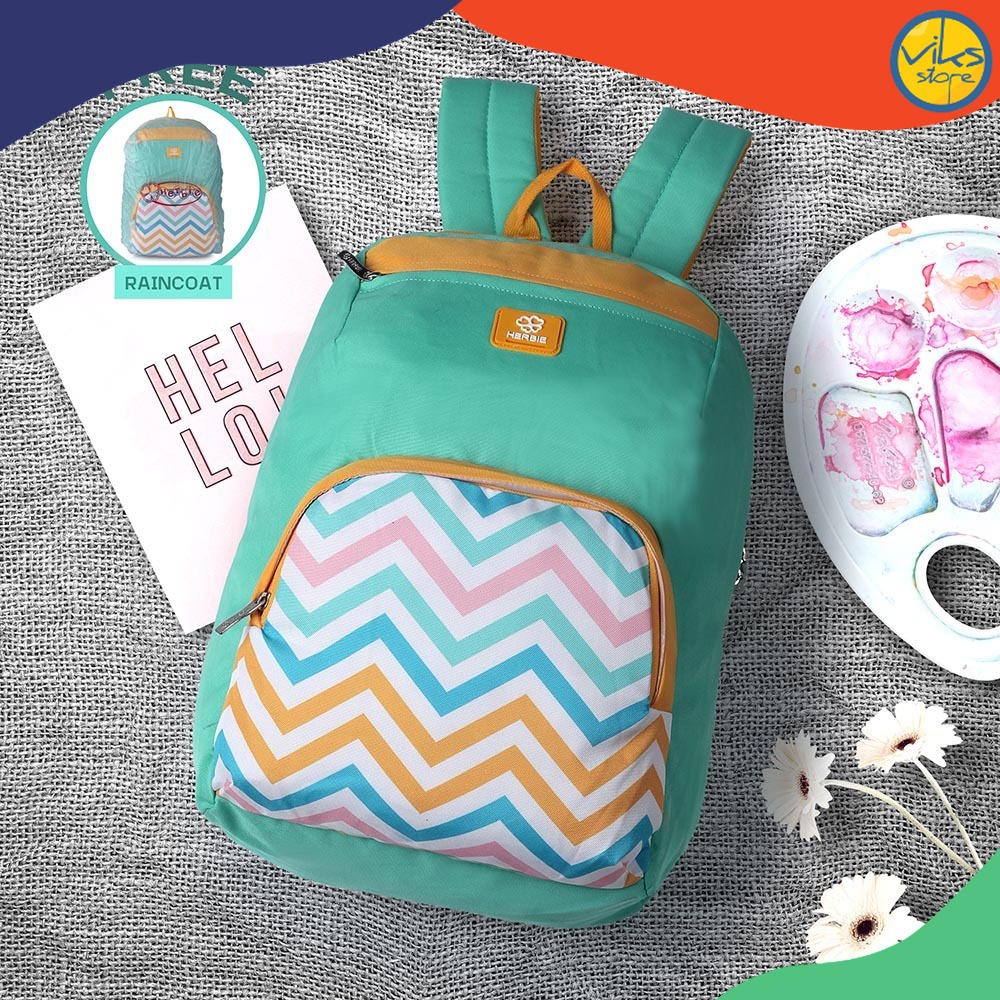 Tas Wanita Herbie Tas Ransel Cewek Tas Backpack Wanita Sekolah Kuliah Free Raincoat Jas Hujan