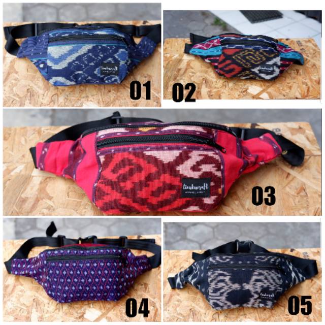 Tas Waistbag Batik Kain Tenun Jepara Tas Selempang Etnik Pria Wanita Shoulder Bag Tas Pinggang Shopee Indonesia