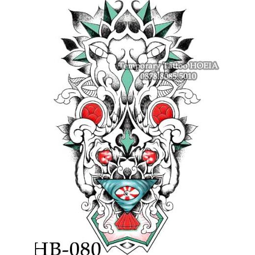 HB-080 Temporary Tattoo Bali - Tato Totem Bali Etnik - Stiker Tato