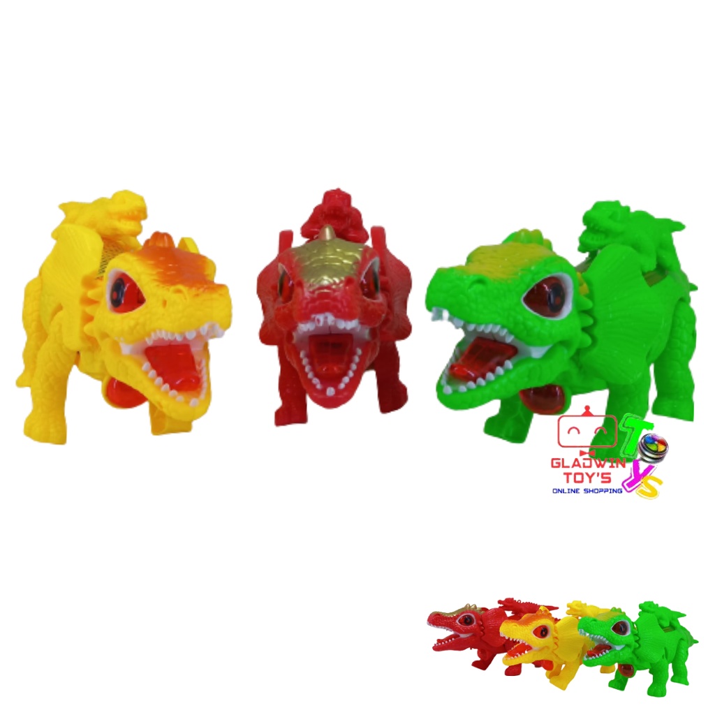 MAINAN DINOSAURUS DINO MUSIC DAN LAMPU DENGAN ANAK DINO BERJALAN