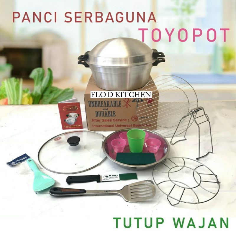 TOYOPOT Panci Serbaguna Tutup Wajan dan Tutup Kaca