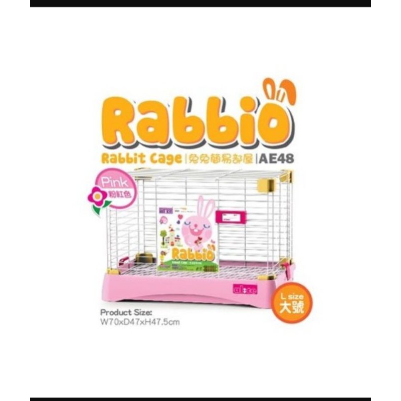 Alice ae48 rabbio extra rabbit cage large pink kandang kelinci