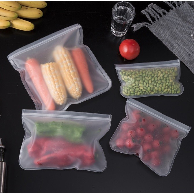 Plastik Kulkas Ziplock Silicone Penyimpanan / Reusable Ziplock Quality Material EVA Berbahan Tebal Menjaga Kulitas Makanan Segar