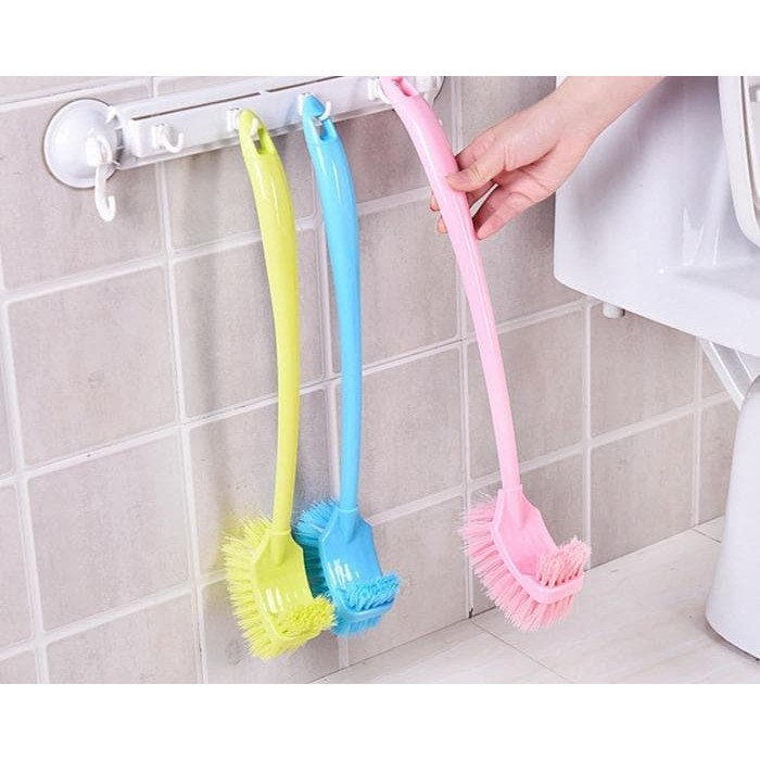 Sikat Toilet Multifungsi Gagang Panjang 2 sisi bulu - Brush WC Pembersih Lantai / Toilet Cleaner