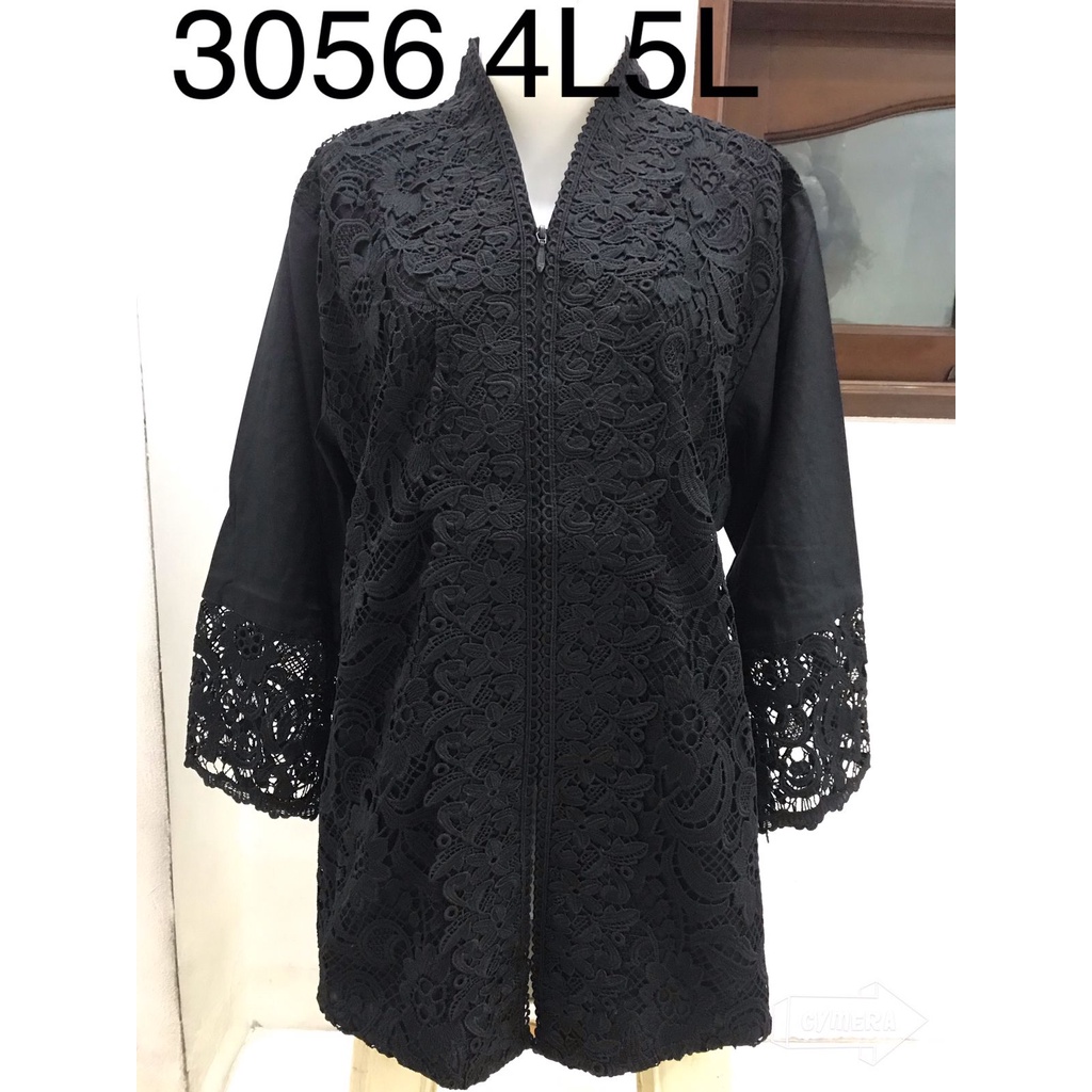 kebaya encim brukat depan jumbo //kebaya alexuez premium brukat jumbo merah/hitam 0987