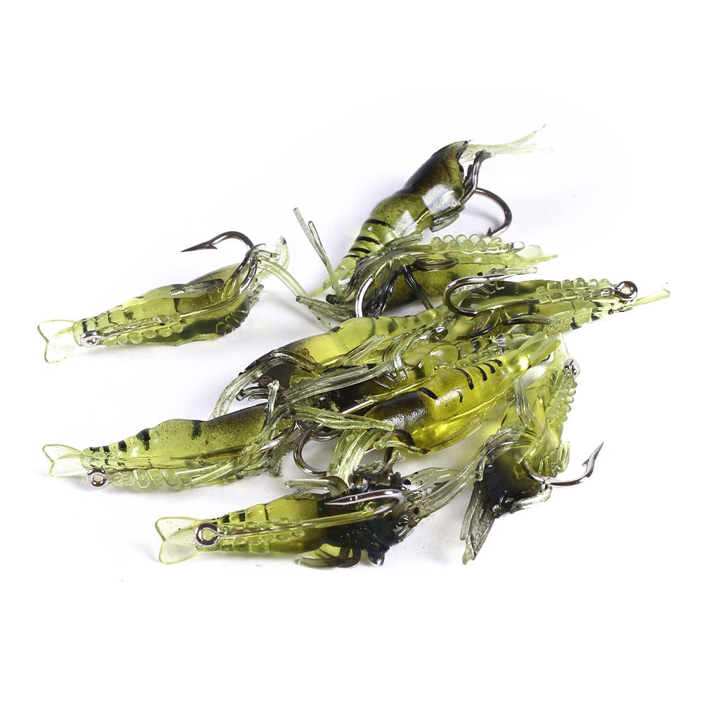 HENGJIA 5Pcs 4cm/1.5g Soft Shrimp Umpan Cumi Pancing Squid Fishing Lure Swimbait Bass Ikan Bait Kail