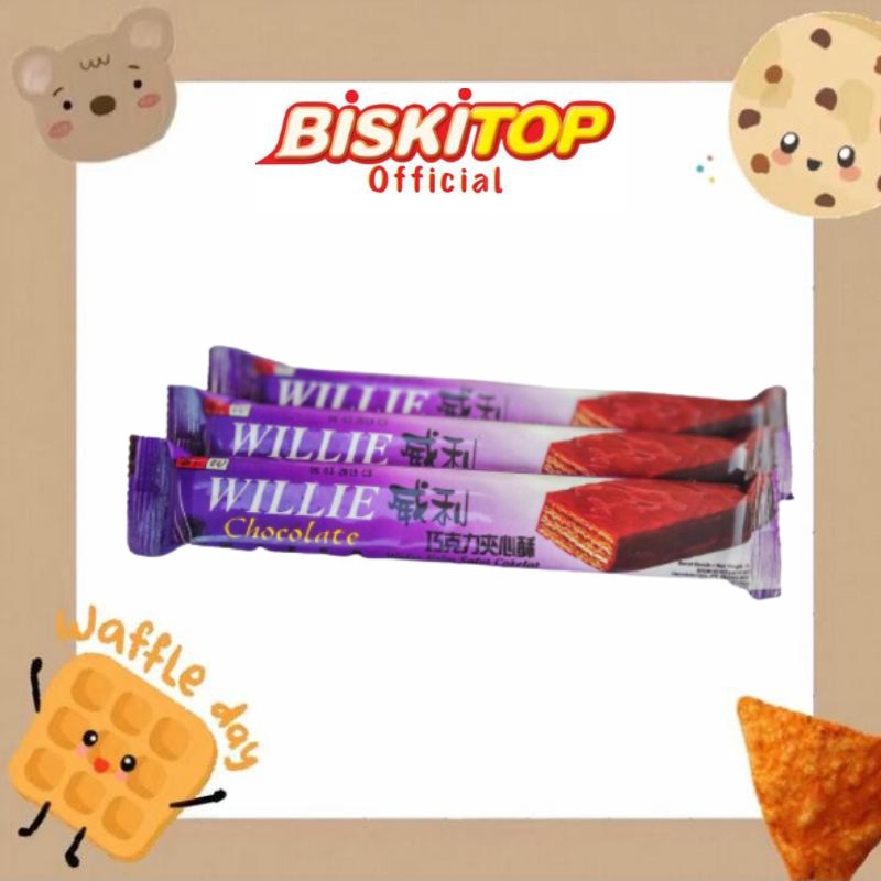 

BISKITOP OFFICIAL - WILLIE WAFFER COATING (30 Gram) Biskuit renyah Coklat Murah Snack Murah