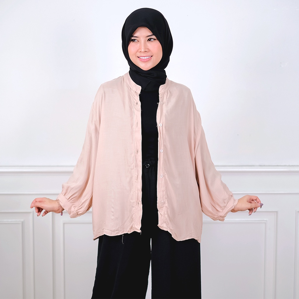 BEFAST - ZFF OOTD Kemeja HIRA / Calani Oversize Batwing Rayon Diamond Shirt / Atasan Lengan Panjang / Kemeja Polos Casual / Fashion Remaja ABG / Kemeja Formal / Outfit Wanita Modis / Terbaru 2022