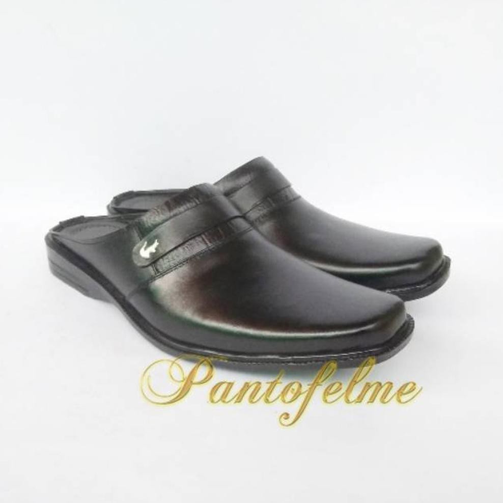 Sepatu Sandal Pria Crocodile Kulit Sapi Asli - Sendal Kulit Asli Cowo - Sandal Slop Pria - Kode 37Sl