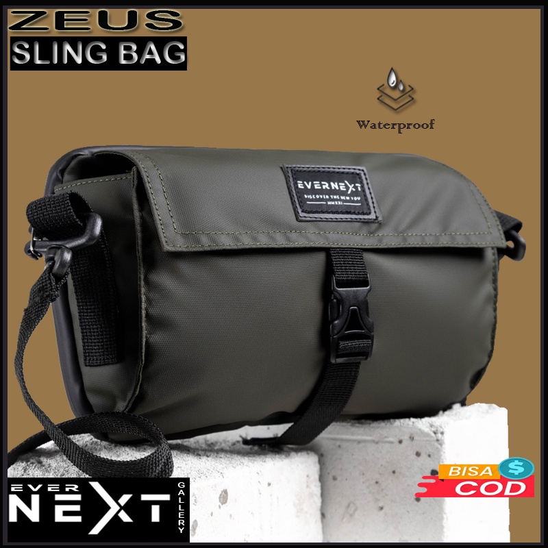 Best seller!!! Tas selempang pria waterproof terlaris tas sling bag unisex pria wanita anti air anti sobek tas slempang waist bag pria cowok kualitas distro ori terbaru waitsbag pria waterproof original Zeus series anti robek anti maling