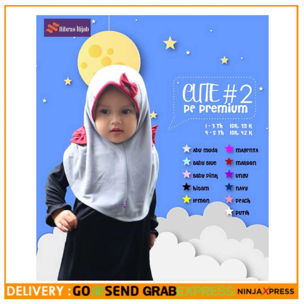 NIBRAS HIJAB CUTE 04 KERUDUNG ANAK NIBRAS KERUDUNG BALITA