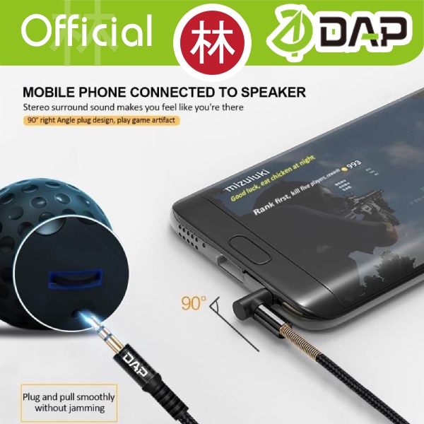 DAP D-AU03 Kabel Jack Audio AUX 3.5mm Model L Gaming Series 150cm Ori