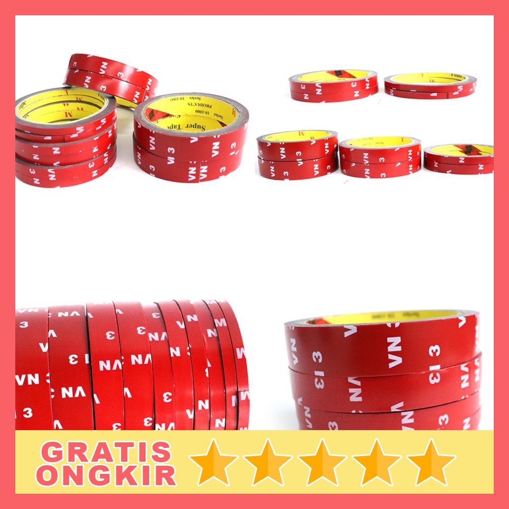 

JETTING Lakban Selotip Double Tape 3M 3m x 6mm 1Pcs - SC-3M - Red