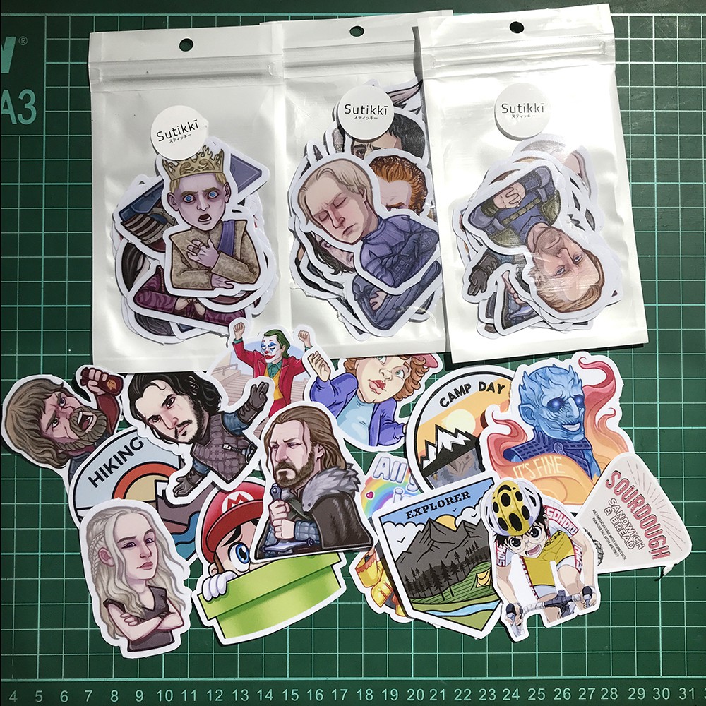 Sutikki | Sticker Pack The Witcher 3 Netflix Stiker Game Film Vinyl Laptop Koper Sepeda Tumbler