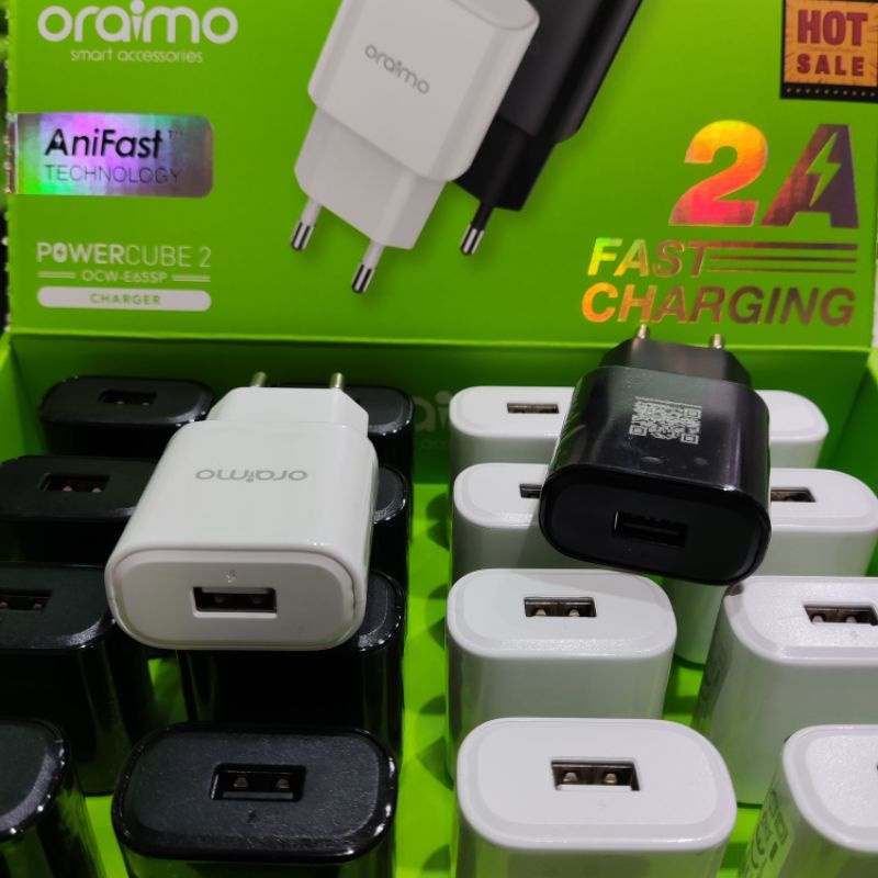 PER PCS ORIGINAL BATOK CHARGER ORAIMO OCW E65SP OCW-E65SP (PER BOX ISI 20 PCS) 2A ORIGINAL SUPORT FAST CHARGING