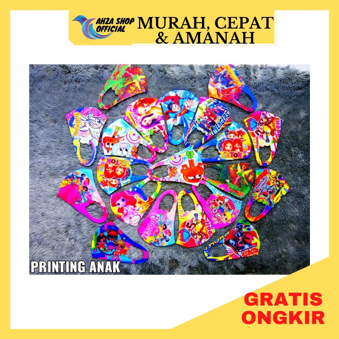 Masker Scuba Anak Printing 1 Lusin 12 Pcs