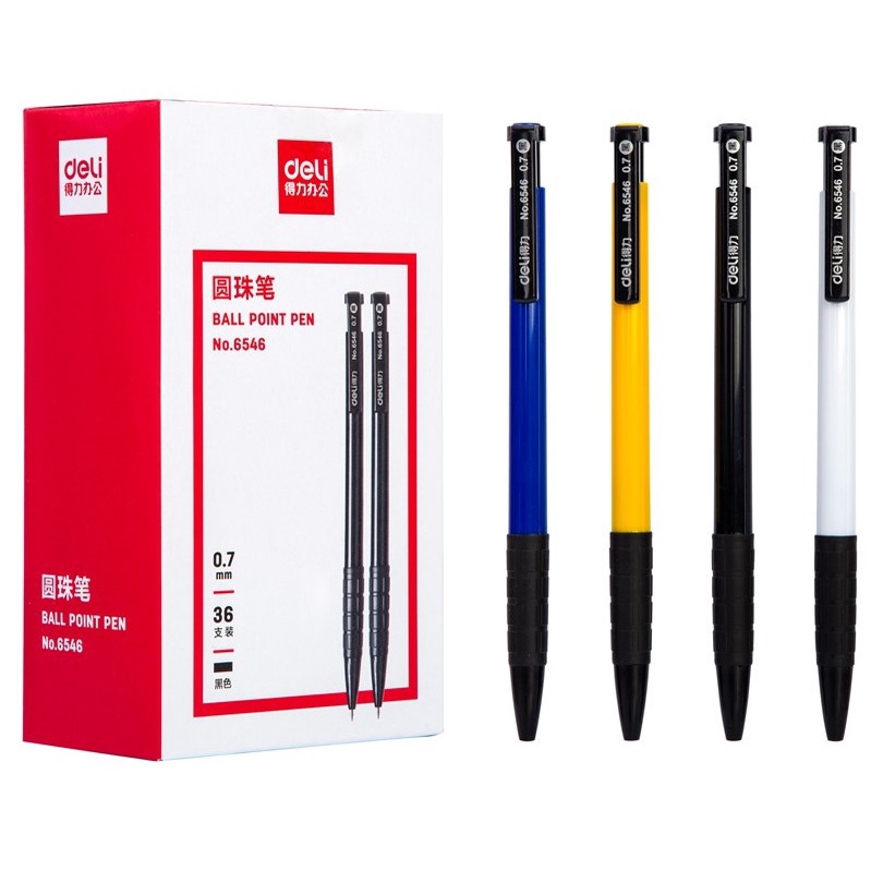 PULPEN CETREK CETEK 0.7 MM DELI 6546 HITAM BIRU MERAH MURAH PEN BOLPEN