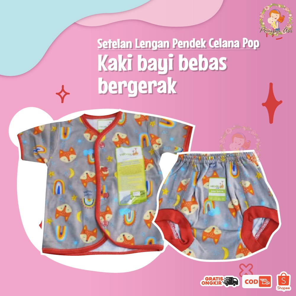 Setelan Lengan Celana Pendek Pop Velvet Junior Perlengkapan Pakaian Bayi New Born By Mallpompaasi