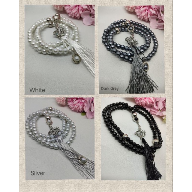 Tasbih CUSTOM mutiara sintetis 99 butir