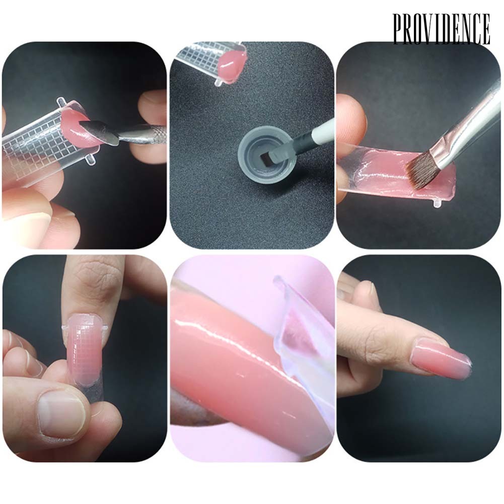 Providence 100Pcs Acrylic Fake Nails Builder Tool Kit Artificial Fingernails Clear Full Tips